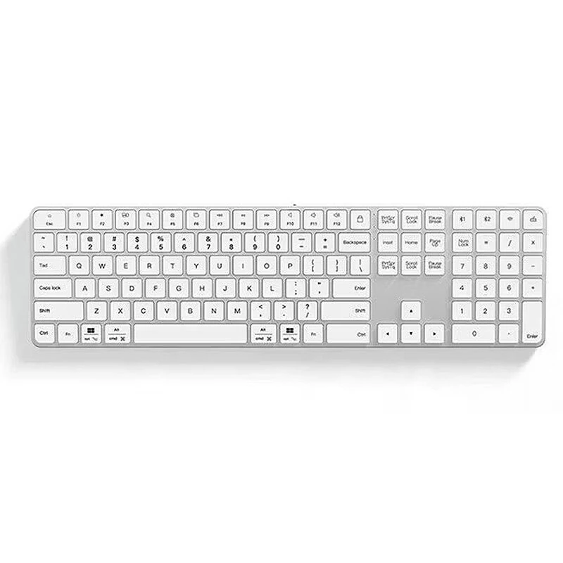 Tri-mode Wireless bluetooth Keyboard 112 Keys Ultra Slim Aluminum Metal Design Scissor Switch Keyboards Quiet Silent Typing Rechargeable 500mAh Battery — view 7