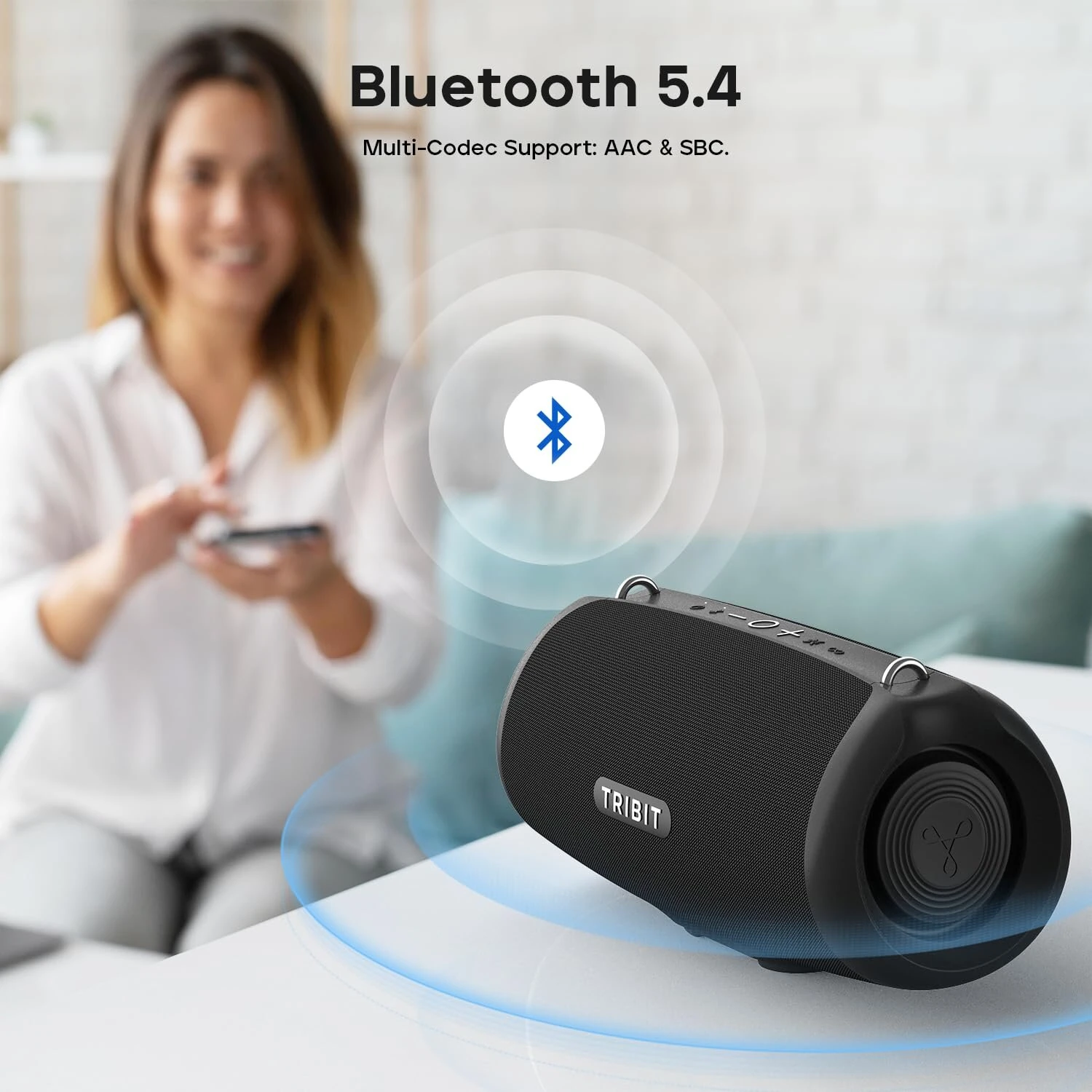 Tribit StormBoxLava 80W Portable bluetooth 5.4 Speaker Wireless Speaker 2x30W Neodymium Magnet Woofers 2x10W Silk Dome Tweeters 43Hz Ultra Deep Bass 24H Playback TWS Pairing IP67 Waterproof Outdoors Speakers with Detachable Shoulder Strap — view 2