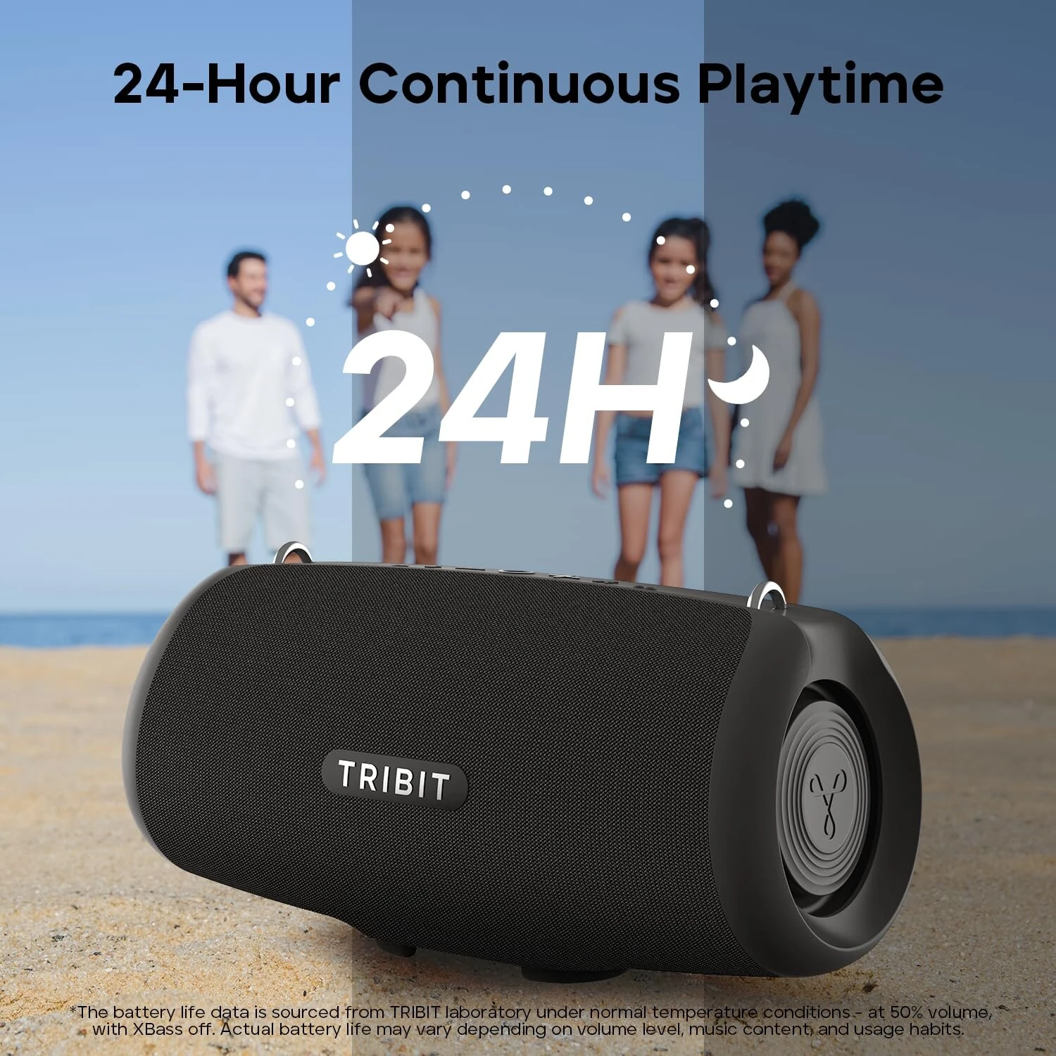 Tribit StormBoxLava 80W Portable bluetooth 5.4 Speaker Wireless Speaker 2x30W Neodymium Magnet Woofers 2x10W Silk Dome Tweeters 43Hz Ultra Deep Bass 24H Playback TWS Pairing IP67 Waterproof Outdoors Speakers with Detachable Shoulder Strap — view 5