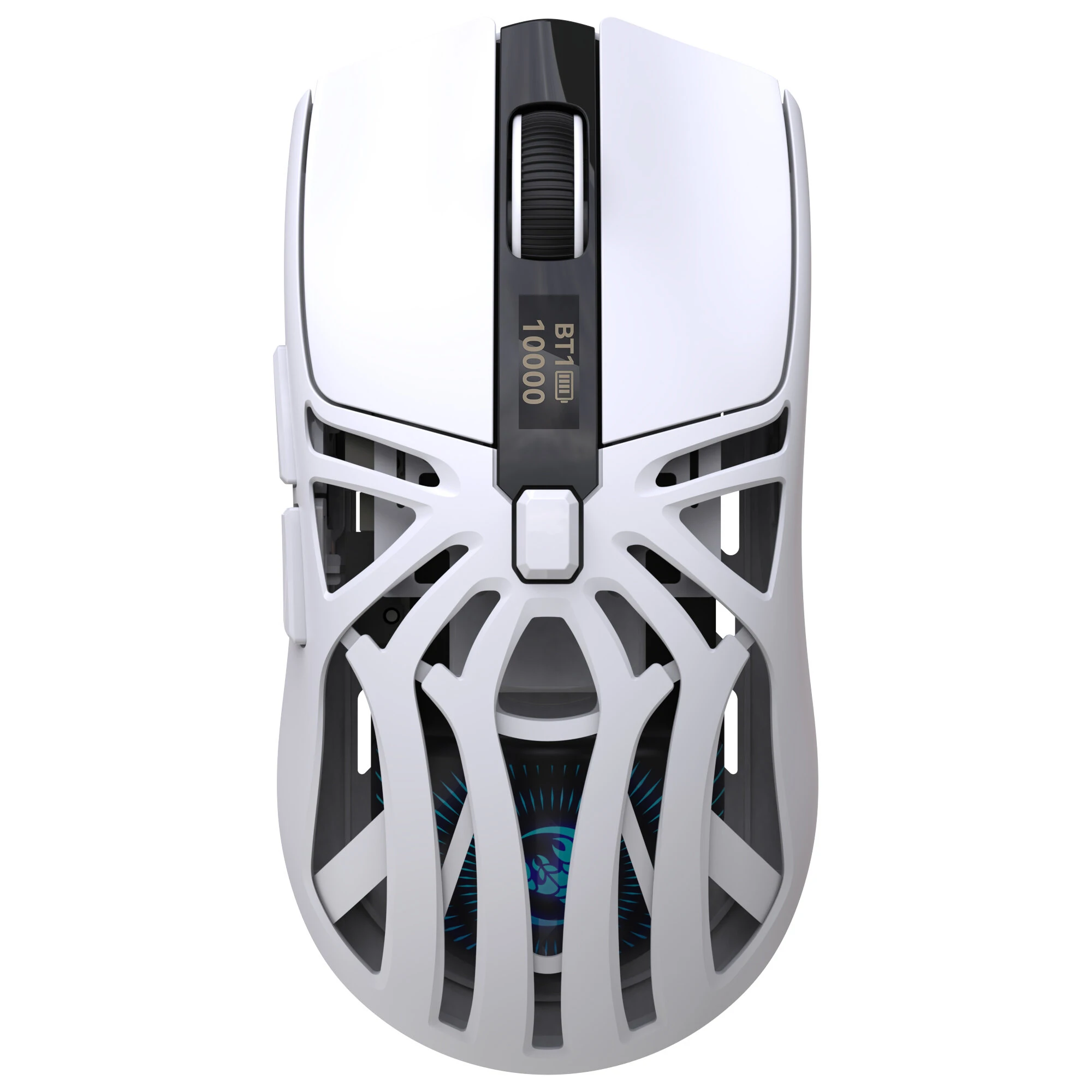 Tripe-Mode Wireless Gaming Mouse with Digital Screen 1200-10000DPI RGB 1KHz polling Rate Type-C Rechargeable Ergonomic Wireless/BT/Wired Macro Programmable — view 3