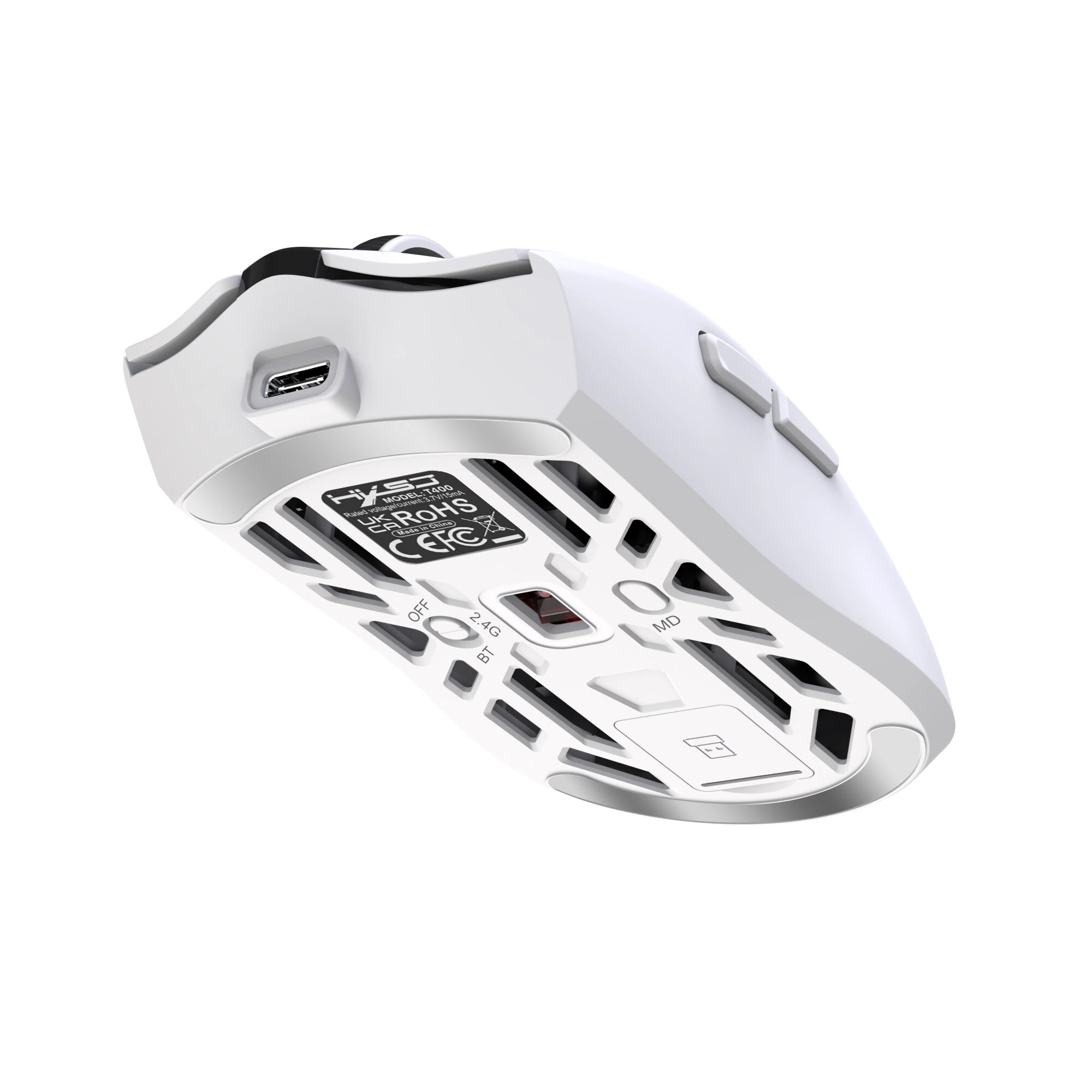 Tripe-Mode Wireless Gaming Mouse with Digital Screen 1200-10000DPI RGB 1KHz polling Rate Type-C Rechargeable Ergonomic Wireless/BT/Wired Macro Programmable — view 6