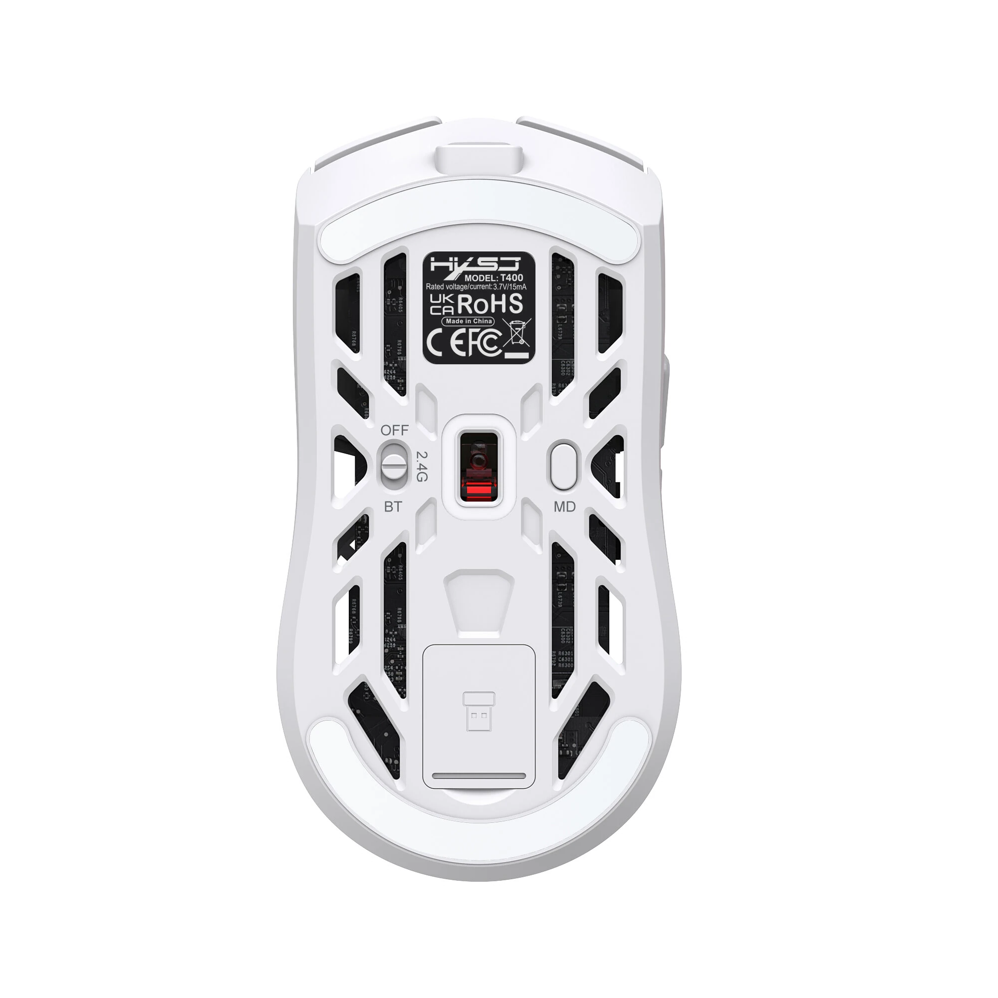 Tripe-Mode Wireless Gaming Mouse with Digital Screen 1200-10000DPI RGB 1KHz polling Rate Type-C Rechargeable Ergonomic Wireless/BT/Wired Macro Programmable — view 7