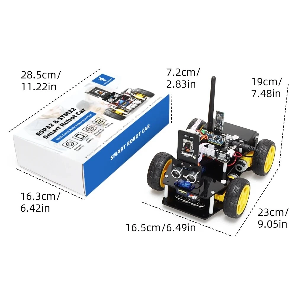 TSCINBUNY ESP32 CAM Automation Smart Robot Car Kit Ultrasonic Obstacle Avoidance Face Recognition for Arduino IDE Keil5 Programming — view 7