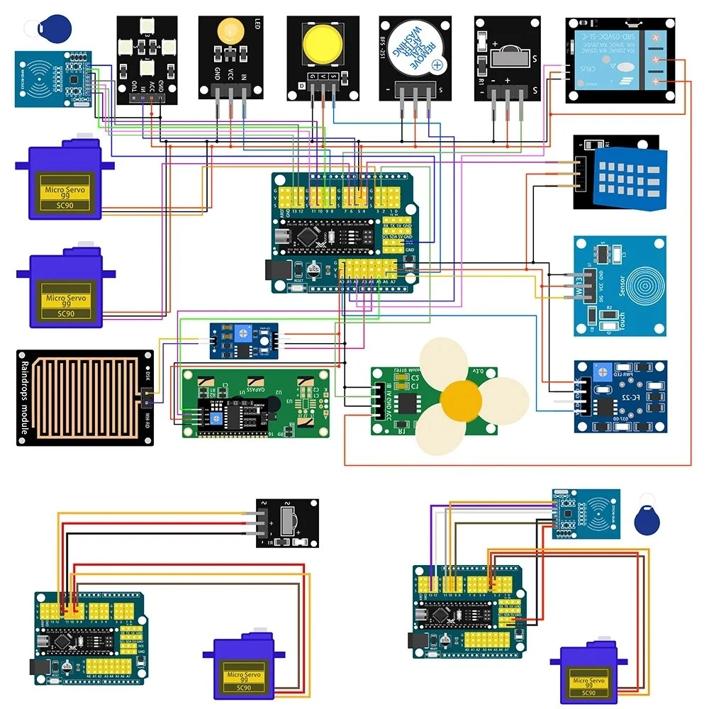 TSCINBUNY Smart Home Nano Starter Kit for Programming Project STEM Educational DIY Electronics Automation IoT Kit Components Sensors Modules Boards — view 10