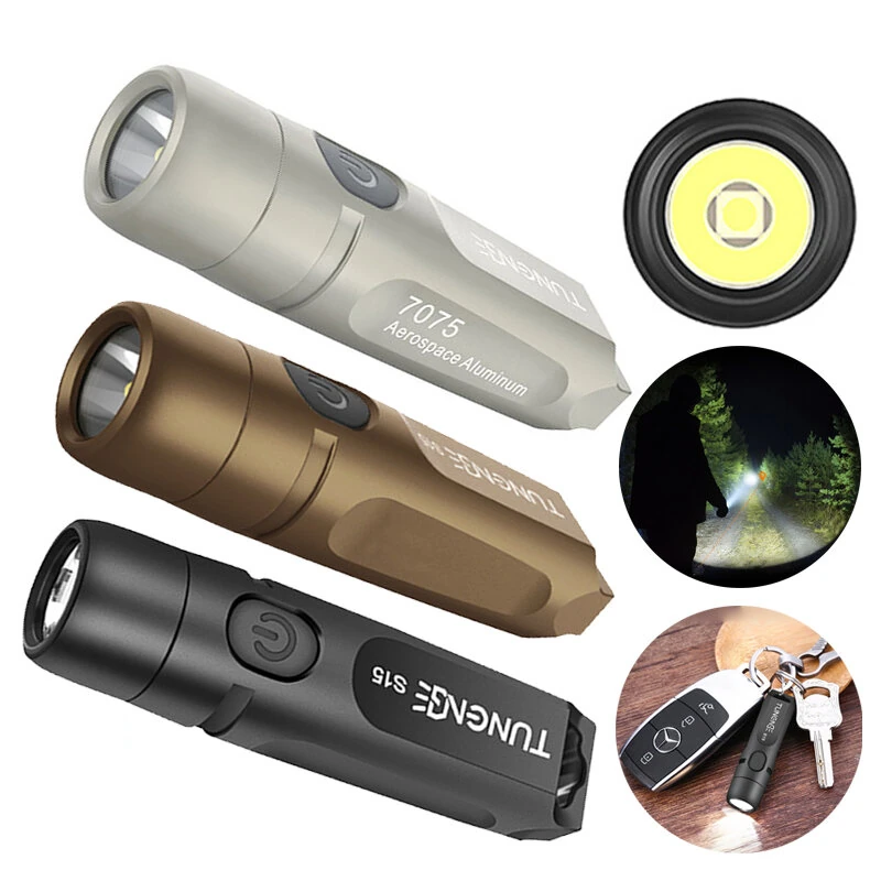 TUNENGE S15 650LM Mini Porable LED Keychain Flashlight USB Rechargeable Pocket Light Waterproof Emergency Outdoor Camping Fishing Lighting — TUNENGE