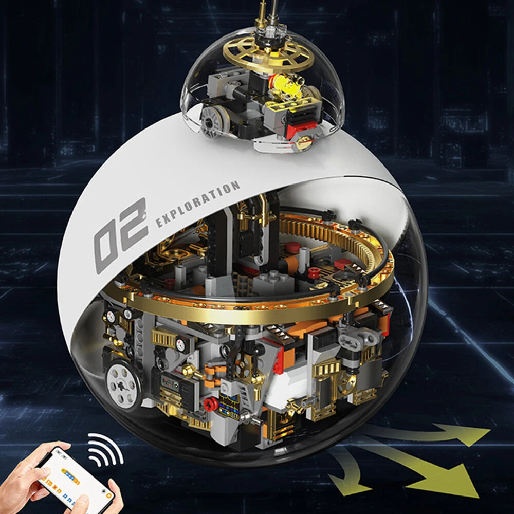 TUOMU T1118 STEM Science Fiction Programmable Reconnaissance Robot Transparent Exploration Sphere Toy — view 2