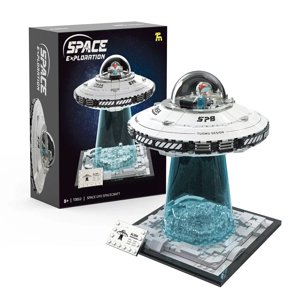 TUOMU T3012 Space Exploration Model UFO Spaceship LED Light Building Block Brick Toy Set for Kids Children Gift
