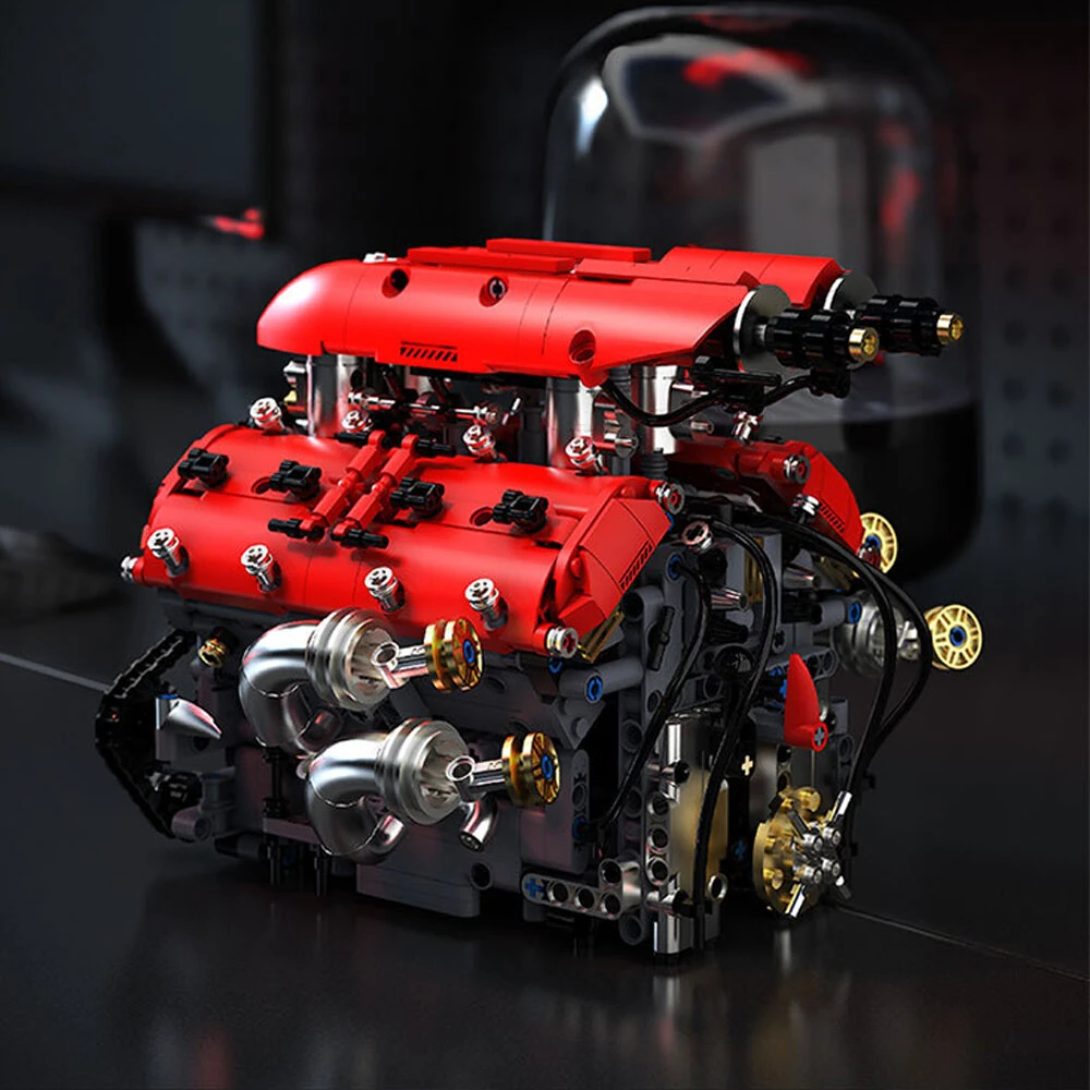 TUOMU T5011 V8 Turbo Engine Building Blocks Brick Assembly Kit Science Discovery Toys Christmas Gifts — view 2