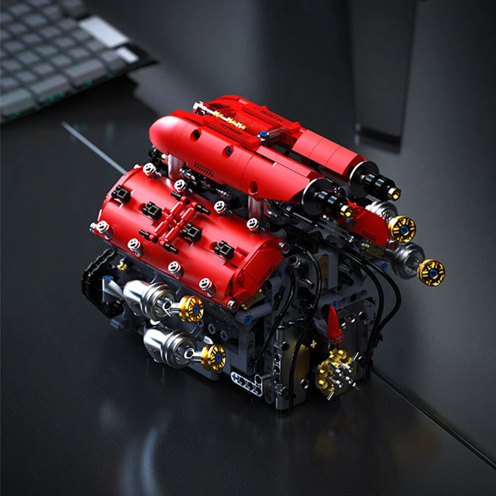 TUOMU T5011 V8 Turbo Engine Building Blocks Brick Assembly Kit Science Discovery Toys Christmas Gifts — view 3