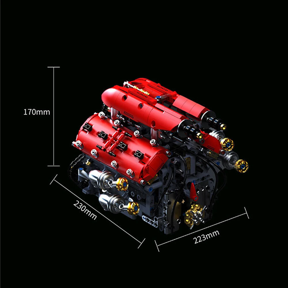 TUOMU T5011 V8 Turbo Engine Building Blocks Brick Assembly Kit Science Discovery Toys Christmas Gifts — view 5