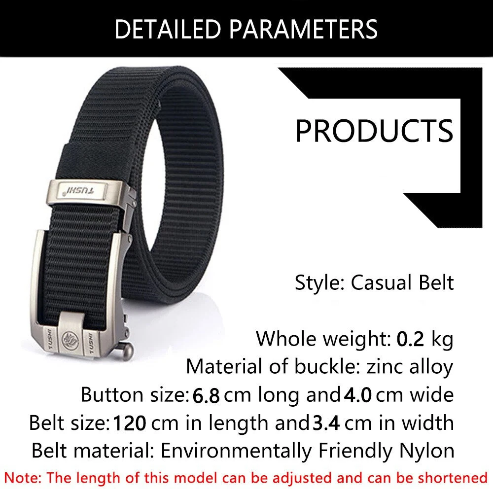 TUSHI 120cm Men Tactical Belt Quick Release Outdoor Military Metal Belt Soft Wear-resistant Nylon Sports Ratchet Belt — view 4