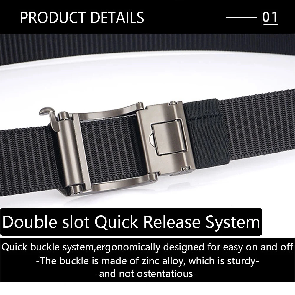 TUSHI 120cm Men Tactical Belt Quick Release Outdoor Military Metal Belt Soft Wear-resistant Nylon Sports Ratchet Belt — view 6