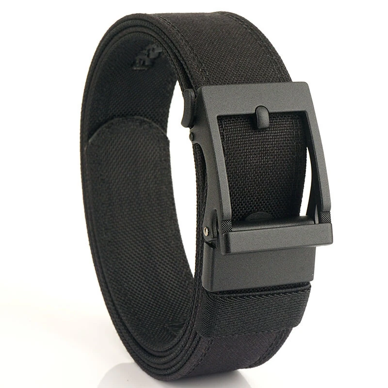 TUSHI 120cm Metal Buckle Tactical Belt Nylon Wistand Inserting Buckle Casual Military Fan Belt for Outdoor Shooting Hiking Sports