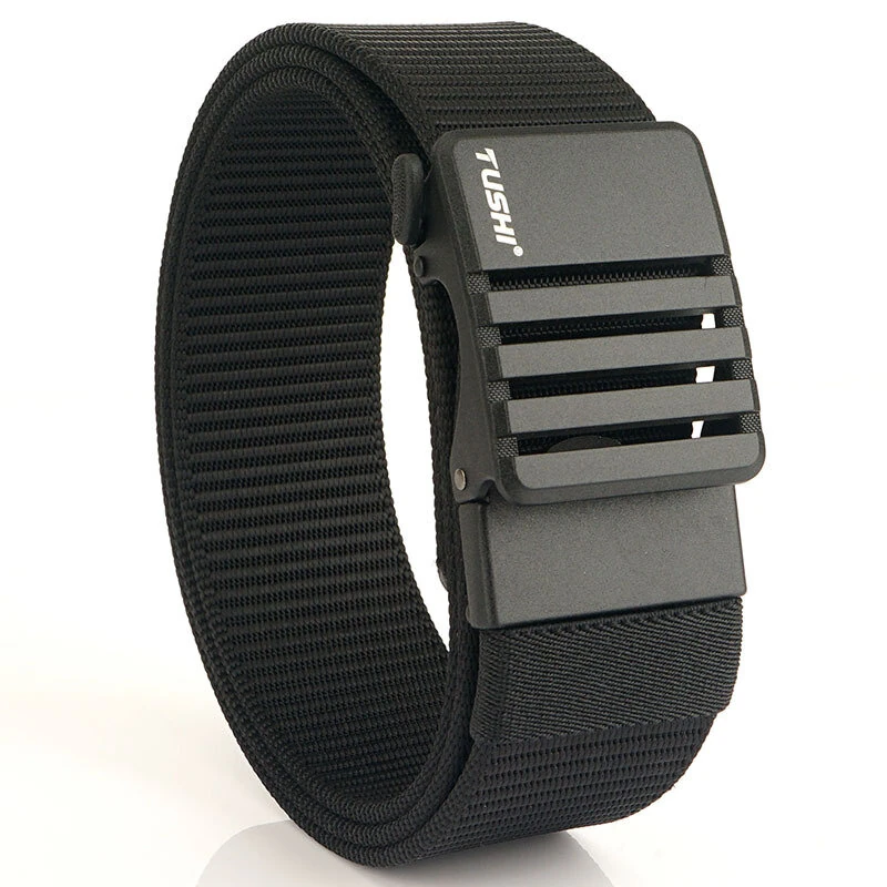 TUSHI 120cm Nylon Hard Tactical Belt for Men Metal Automatic Buckle Belt Military Belt for Outdoor Sports — view 2