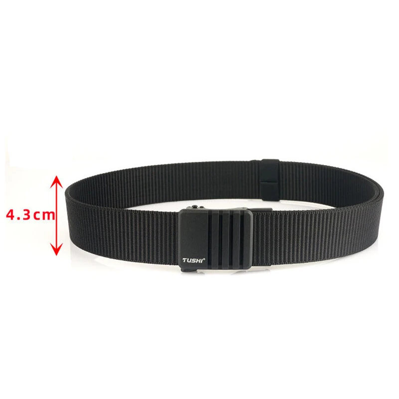 TUSHI 120cm Nylon Hard Tactical Belt for Men Metal Automatic Buckle Belt Military Belt for Outdoor Sports — view 4