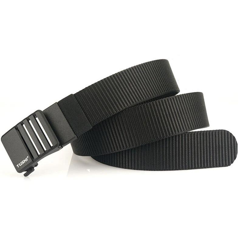 TUSHI 120cm Nylon Hard Tactical Belt for Men Metal Automatic Buckle Belt Military Belt for Outdoor Sports — view 5