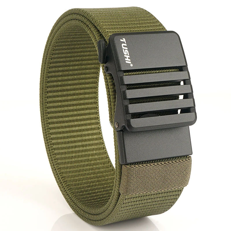 TUSHI 120cm Nylon Hard Tactical Belt for Men Metal Automatic Buckle Belt Military Belt for Outdoor Sports — view 7
