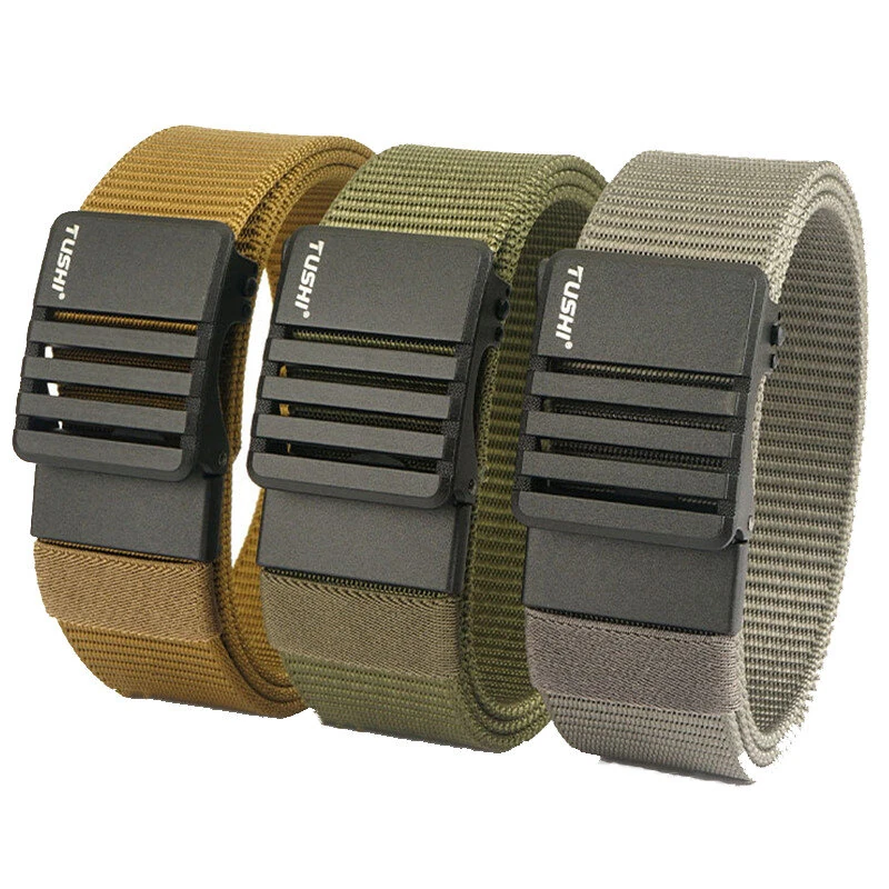 TUSHI 120cm Nylon Hard Tactical Belt for Men Metal Automatic Buckle Belt Military Belt for Outdoor Sports — view 9
