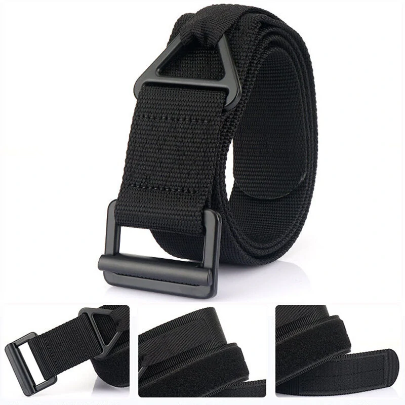 TUSHI 125cm Men's Tactical Nylon Belt Adjustable Wear-resistant Lightweight Waist Belt Buckle Canvas Belt Casual Sports Belts — view 2