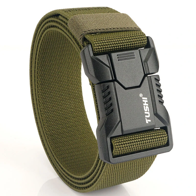 TUSHI 125cm Tactical Nylon Belt Adjustable Quick Release Wear-resistant Lightweight Waist Belt Aluminum Alloy Buckle Canvas Belt Casual Sports Belts for Outdoor Men Women — view 9