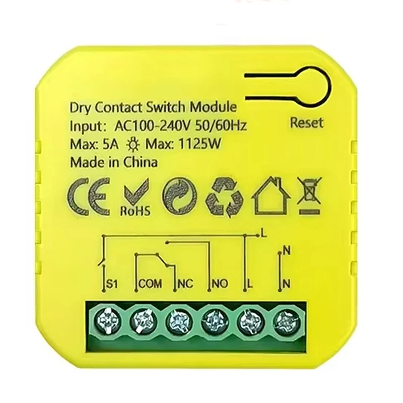 Tuya 5A Smart ZigBe WiFi Dry Contact Switch Relay App Remote Control Timing DC12/24V AC100-240V Supports Google Home Alexa — image 1
