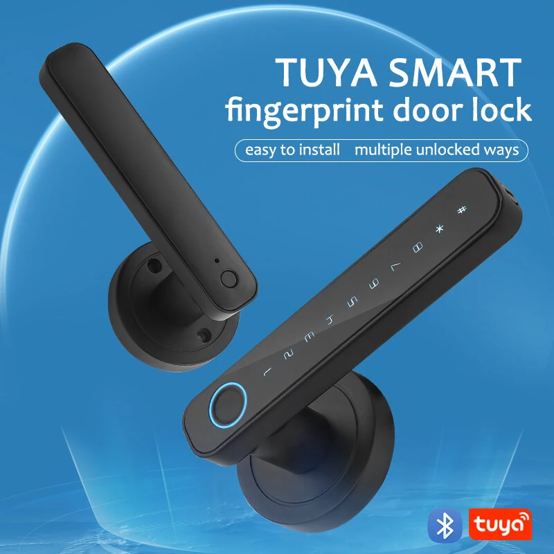 Tuya Smart Door bluetooth Lock Intelligent Anti-theft Door Lock Dynamic Password APP Fingerprint Key Unlock Home Lock — view 3