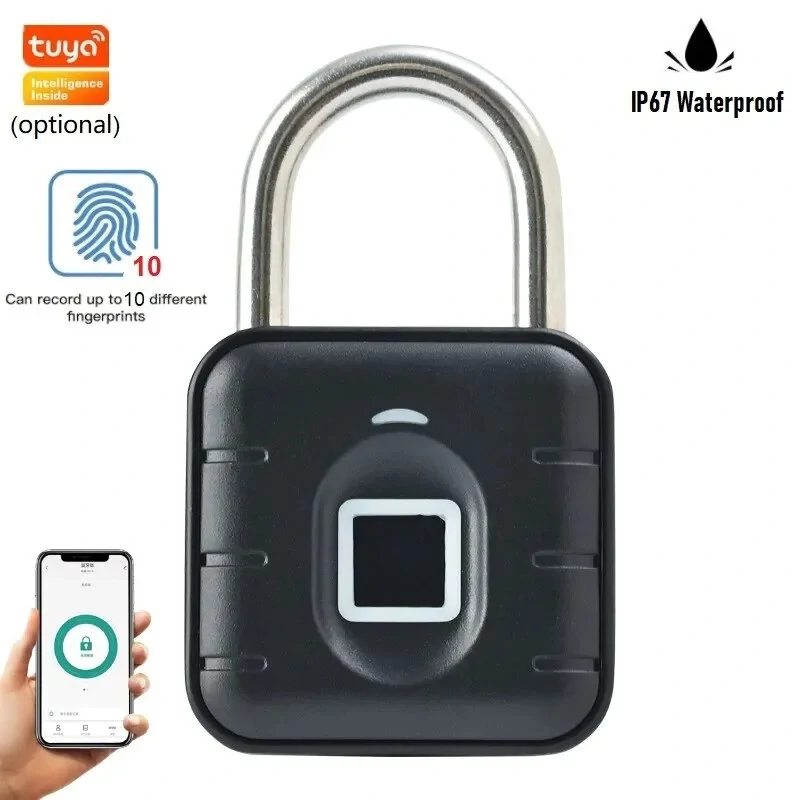Tuya Smart Fingerprint Door Lock Button Cabinet Lock Gym Wardrobe Door Password Padlock Electronic Door Lock IP67 Waterproof for Warehouse Dormitory Doors — Tuya
