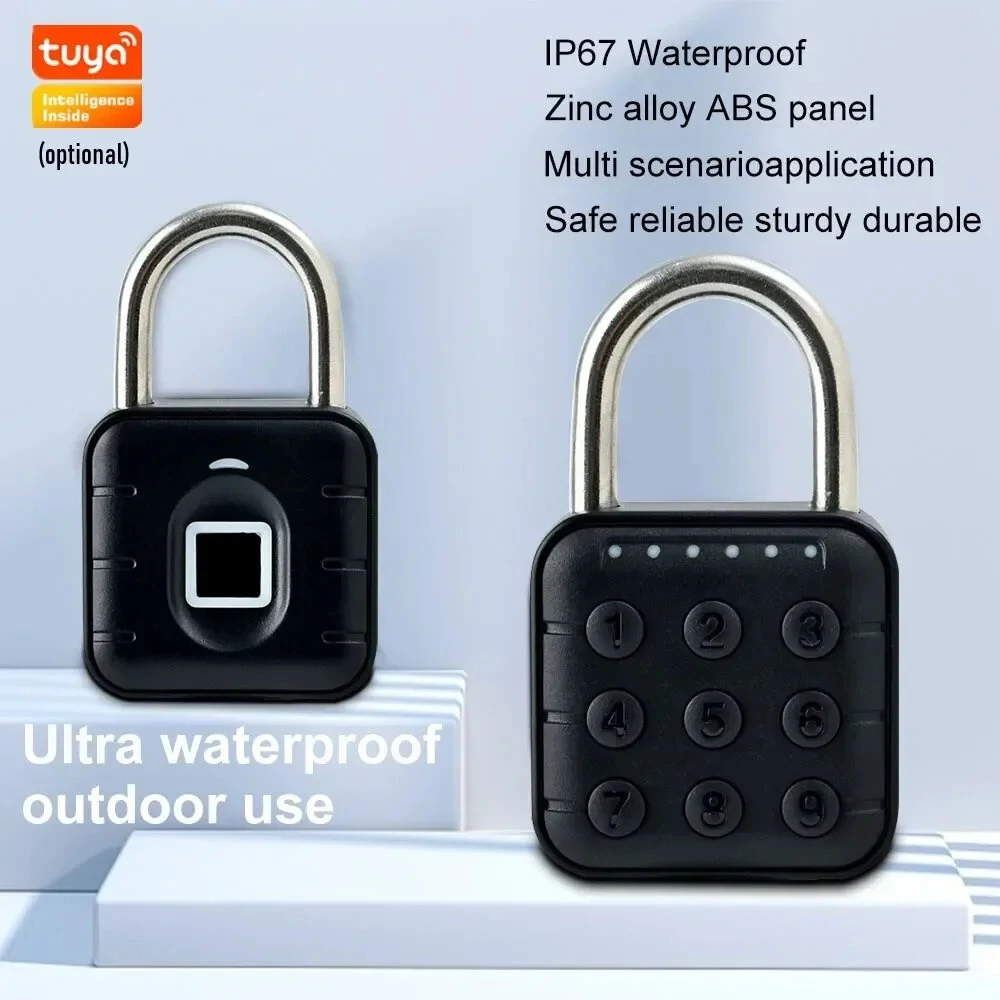 Tuya Smart Fingerprint Door Lock Button Cabinet Lock Gym Wardrobe Door Password Padlock Electronic Door Lock IP67 Waterproof for Warehouse Dormitory Doors — view 4