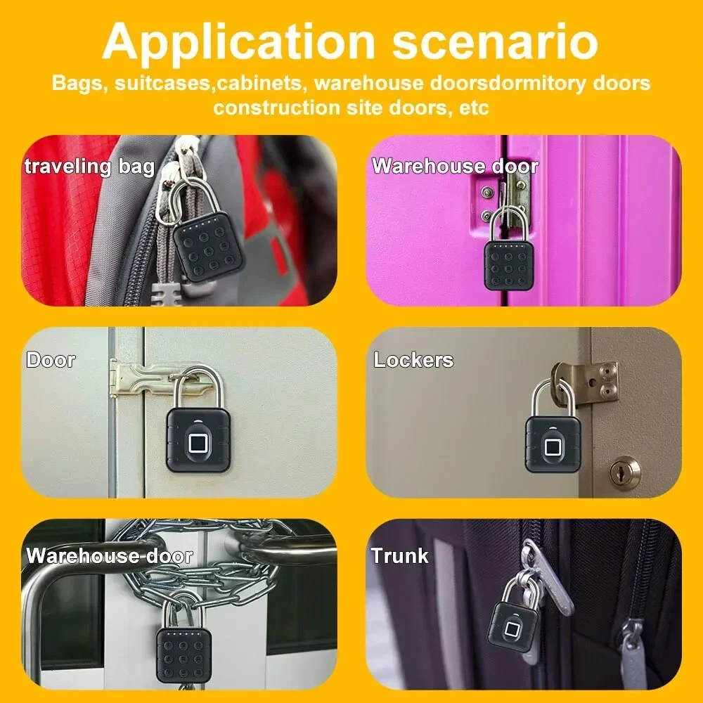 Tuya Smart Fingerprint Door Lock Button Cabinet Lock Gym Wardrobe Door Password Padlock Electronic Door Lock IP67 Waterproof for Warehouse Dormitory Doors — view 6