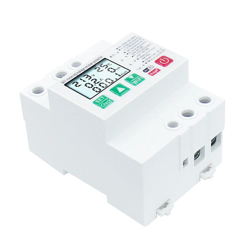 Tuya Smart Leakage Circuit Breaker WIFI Energy Meter Kwh Metering Switch Timer with Voltage Current and Leakage Protection APP Control — view 2