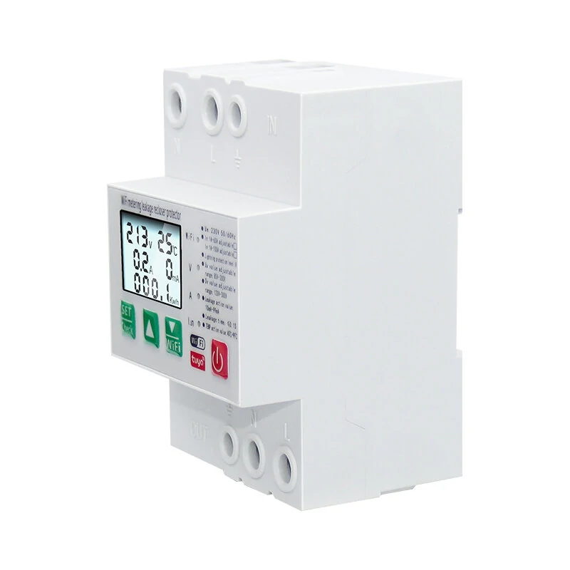 Tuya Smart Leakage Circuit Breaker WIFI Energy Meter Kwh Metering Switch Timer with Voltage Current and Leakage Protection APP Control — view 3