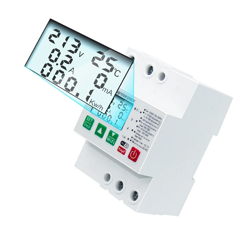 Tuya Smart Leakage Circuit Breaker WIFI Energy Meter Kwh Metering Switch Timer with Voltage Current and Leakage Protection APP Control — view 4