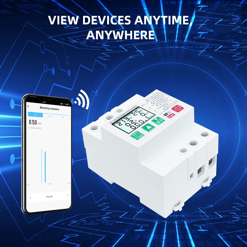 Tuya Smart Leakage Circuit Breaker WIFI Energy Meter Kwh Metering Switch Timer with Voltage Current and Leakage Protection APP Control — view 7
