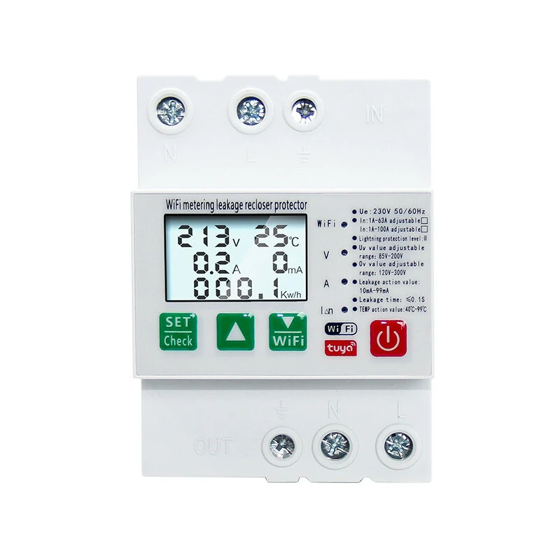 Tuya Smart Leakage Circuit Breaker WIFI Energy Meter Kwh Metering Switch Timer with Voltage Current and Leakage Protection APP Control — view 8