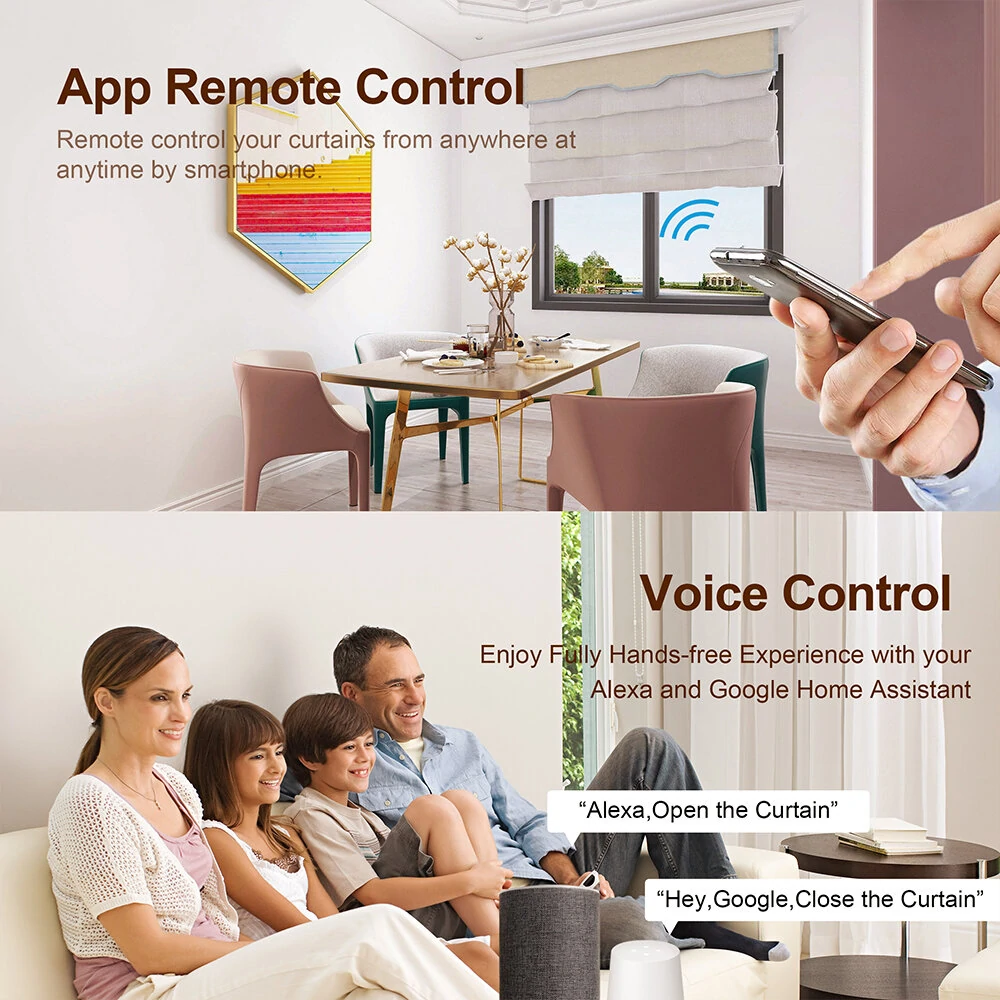 Tuya Smart Wifi Curtain Switch Module 3A Support 1/2 Gang Electric Motor for Roller Blinds Shutters APP Remote Control Compatible with Amazon Alexa & Google Home — view 4
