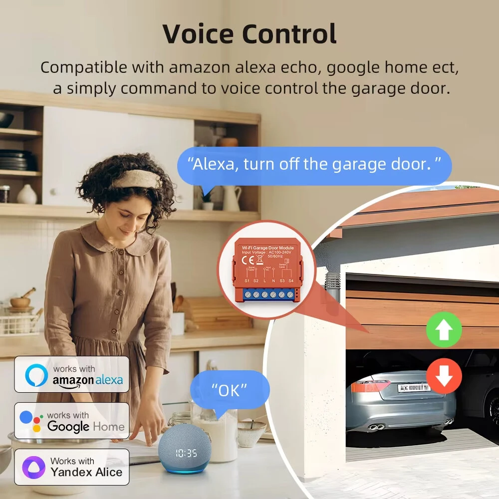 Tuya Smart WiFi Garage Door Module Switch Door Opener Controller Smart Life APP Voice Remote Control with Alexa Google Home — view 3