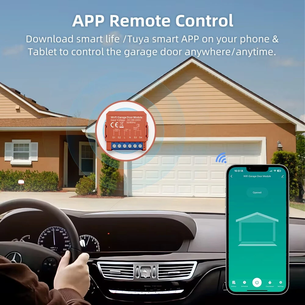 Tuya Smart WiFi Garage Door Module Switch Door Opener Controller Smart Life APP Voice Remote Control with Alexa Google Home — view 6