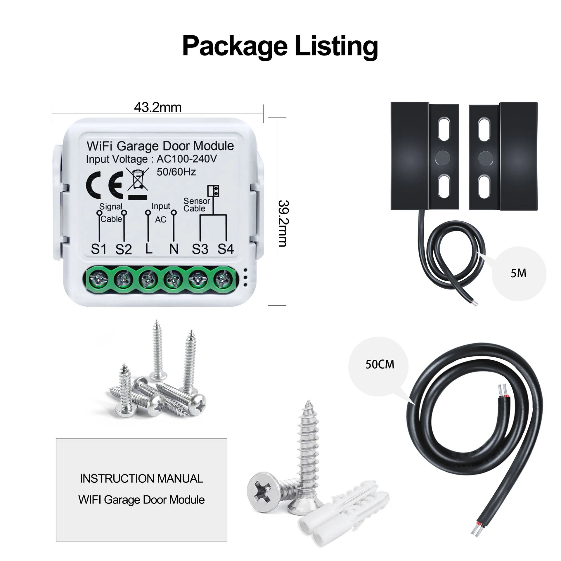 Tuya Smart WiFi Garage Door Sensors Opener Controller 100V-240V Voice Remote Control Switch support Alexa Google Home Smart Life — view 5
