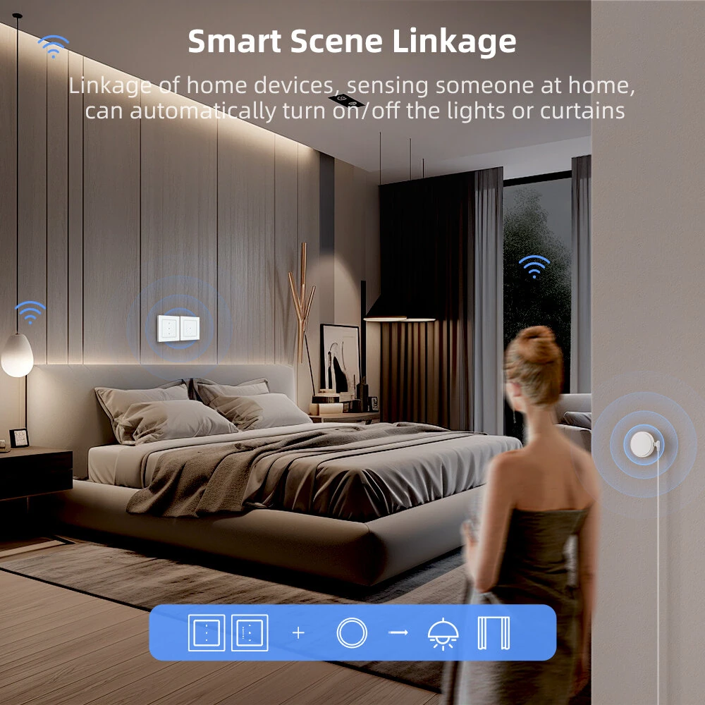 Tuya Smart WiFi Light Switch 1/2/3 Gang Tempered Glass Panel Switch with Schedule & Automation Function Smart Life APP Voice Control with Alexa Google Home — view 5