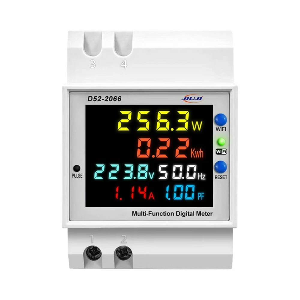 Tuya WiFi Home Intelligent Digital Display Electricity Meter DIN-Rail Voltage and Current Meter with Power Failure Memory Function (Built-in Type) — image 1