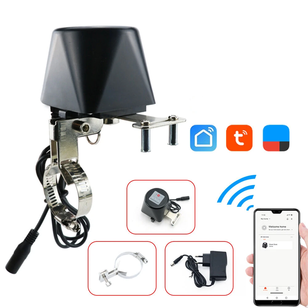 Tuya WIFI Smart Gas Valve Controller Garden Water Shut Off Timer Irrigation Controller with Alexa Google Assistant SmartLife — Tuya