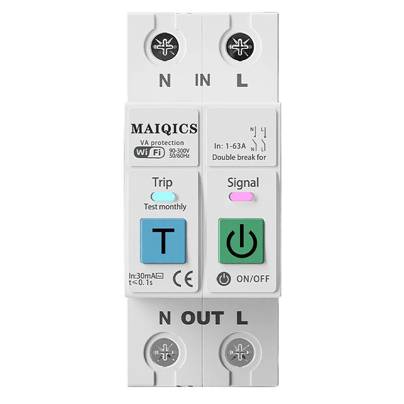 Tuya WiFi Smart Metering Switch 2P 1-63A Intelligent Circuit Breaker Power Metering Scheoule Mode Cycle Timer Metring Data APP Remote Control Voice Control with Alexa Google Home — image 1