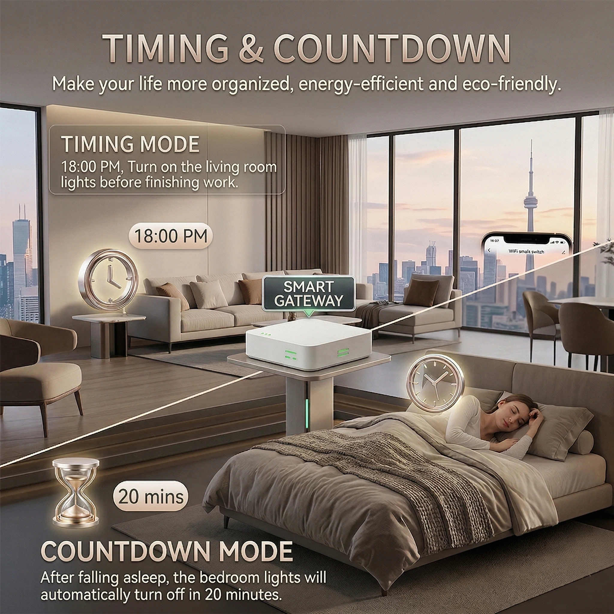 Tuya WiFi Smart Metering Switch 2P 1-63A Intelligent Circuit Breaker Power Metering Scheoule Mode Cycle Timer Metring Data APP Remote Control Voice Control with Alexa Google Home — view 4