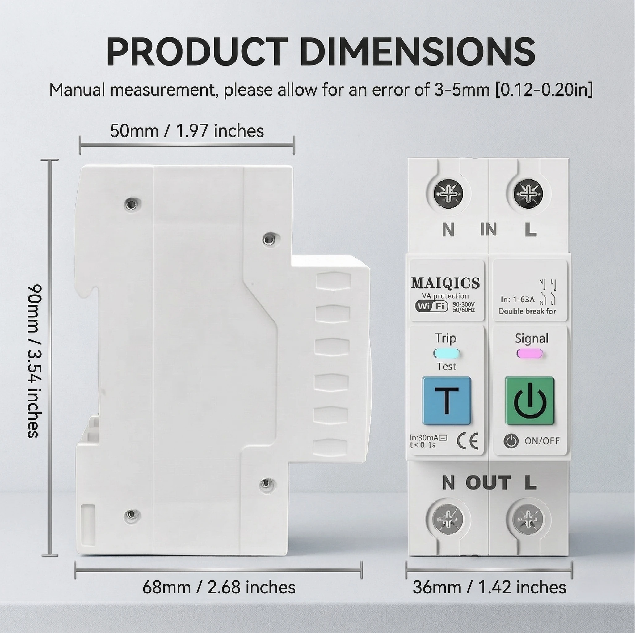 Tuya WiFi Smart Metering Switch 2P 1-63A Intelligent Circuit Breaker Power Metering Scheoule Mode Cycle Timer Metring Data APP Remote Control Voice Control with Alexa Google Home — view 5