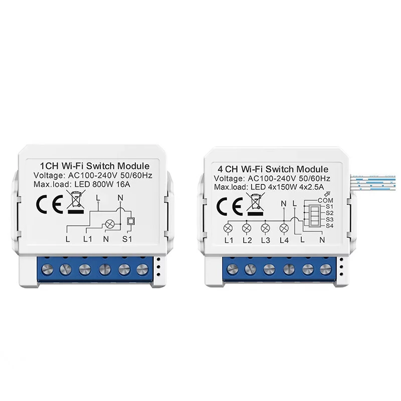 Tuya WiFi Smart Switch Module 1/2/3/4CH Supports 2 Way Control App Remote Control DIY Light Switch Module 100-240V Work with Alexa Google Home — view 7