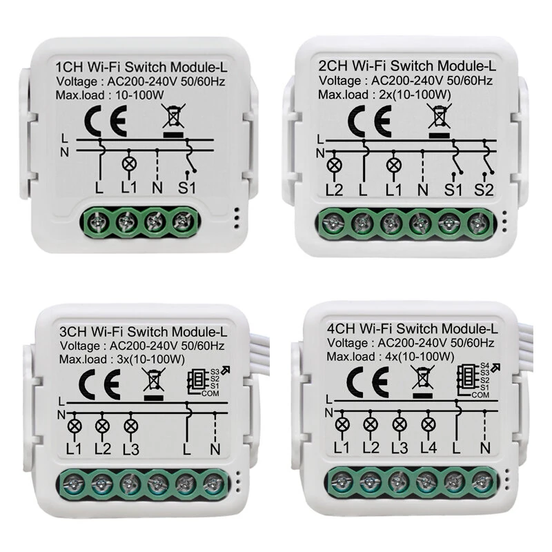 Tuya WiFi Smart Switch Module-L 1/2/3/4CH Timer Schedule Countdown Smart Life APP & Voice Control with Alexa Google Home — image 1
