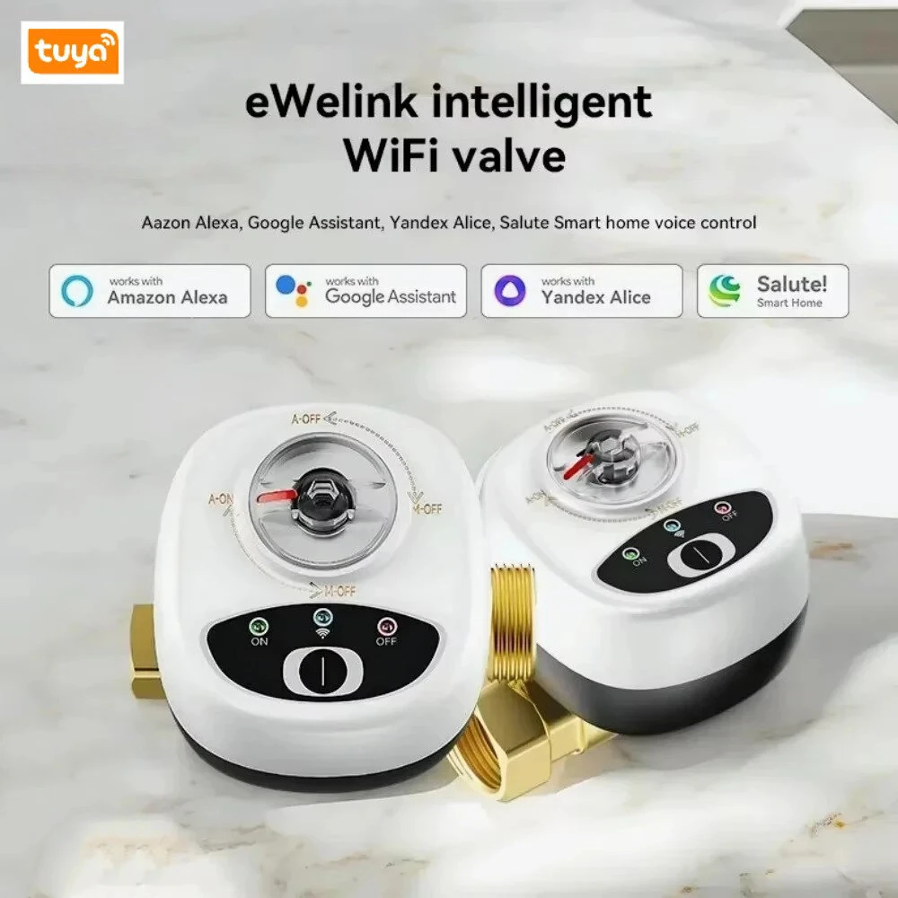 Tuya WiFi Smart Water Valve APP Remote Control DN15/20/25 Timing & Voice Control Work With Alexa Google Home — view 2
