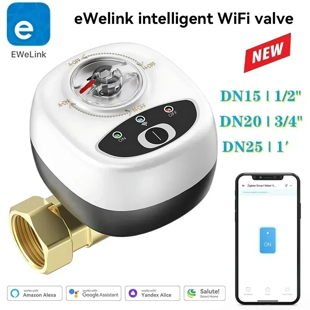 Tuya WiFi Smart Water Valve APP Remote Control DN15/20/25 Timing & Voice Control Work With Alexa Google Home — view 3