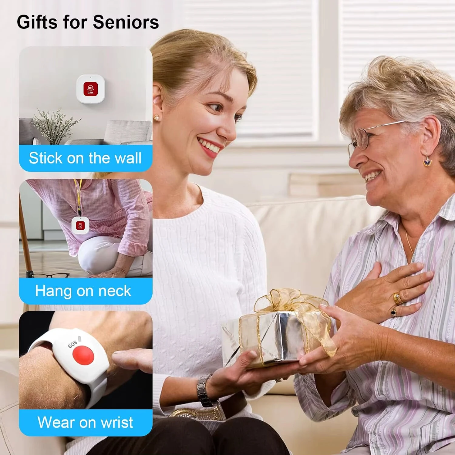 Tuya WiFi SOS Wireless Caregiver Pager Call Button System Emergency Alert Button for Seniors Patient Disabled Elderly Indoor Smart Life APP — view 6