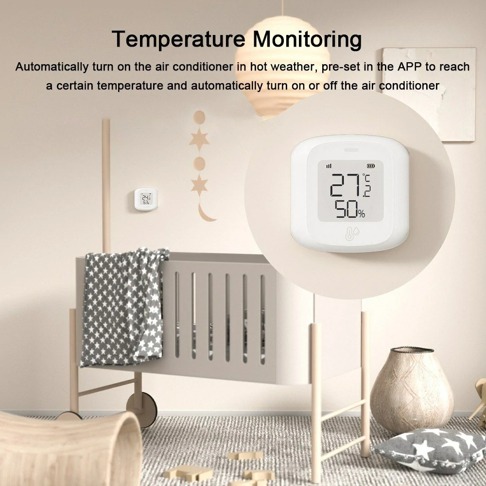 Tuya WiFi Temperature Humidity Tester Digital Display Mobilephone APP Remotely Control Intelligent Linkage Hygrothermograph Smarthome Device — view 7